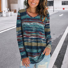 Laden Sie das Bild in den Galerie-Viewer, Langärmliges T-Shirt mit Kontraststreifen