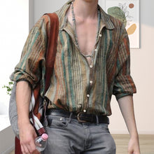 Laden Sie das Bild in den Galerie-Viewer, Vintage gestreiftes Langarm-Shirt