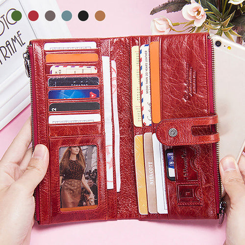 Multifunktionale Lange Geldbörse aus Leder