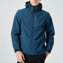 Laden Sie das Bild in den Galerie-Viewer, Regenjacke Mäntel mit Abnehmbare Kapuze