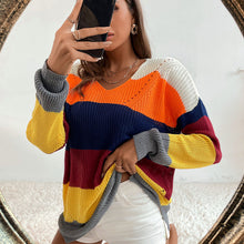 Laden Sie das Bild in den Galerie-Viewer, Kontrastgestreifter Pullover