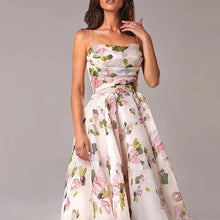 Laden Sie das Bild in den Galerie-Viewer, Elegantes bedrucktes Trägerkleid