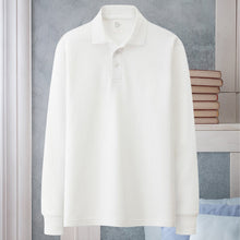 Laden Sie das Bild in den Galerie-Viewer, Einfarbiges langärmliges Poloshirt mit Revers für Herren