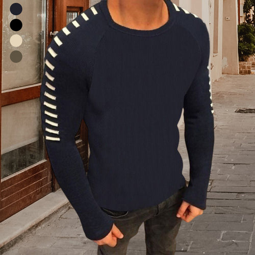 Langärmliger Strickpullover mit Rundhalsausschnitt