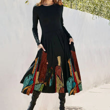 Laden Sie das Bild in den Galerie-Viewer, Langärmliges Bedrucktes Kleid
