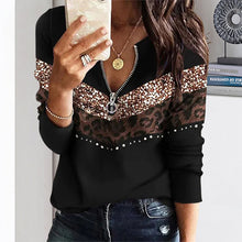 Laden Sie das Bild in den Galerie-Viewer, Reißverschluss-Sweatshirt mit geometrischem abstraktem Print