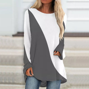 Langärmeliges Buntes T-Shirt mit Rundhalsausschnitt