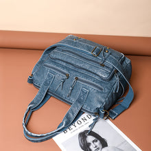 Laden Sie das Bild in den Galerie-Viewer, Denim Farbe Tote Handtasche