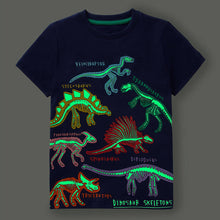Laden Sie das Bild in den Galerie-Viewer, Leuchtendes Dinosaurier-T-Shirt Für Kinder