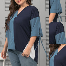 Laden Sie das Bild in den Galerie-Viewer, Geometrisches T-Shirt mit mittellangen Ärmeln