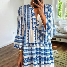 Laden Sie das Bild in den Galerie-Viewer, Geometrisches Boho-Kleid