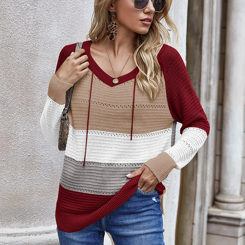 Strickpullover mit Kapuze