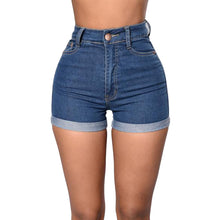 Laden Sie das Bild in den Galerie-Viewer, Damen gekräuselte sexy Jeansshorts