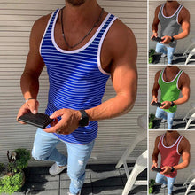 Laden Sie das Bild in den Galerie-Viewer, Gestreiftes lässiges Tanktop für Herren