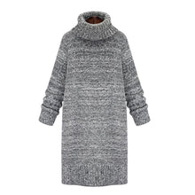 Laden Sie das Bild in den Galerie-Viewer, Mittellanges Strickkleid mit Rollkragen