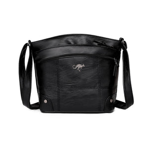 Umhängetasche mit mehreren Taschen aus weichem Leder