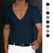 Laden Sie das Bild in den Galerie-Viewer, Fitness-T-Shirt mit V-Ausschnitt für Herren