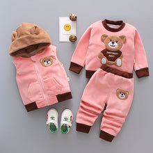 Laden Sie das Bild in den Galerie-Viewer, Kinderbekleidung flauschiges Bärenmuster Set