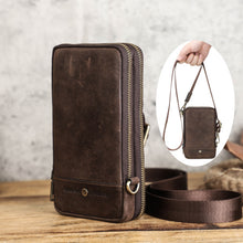 Laden Sie das Bild in den Galerie-Viewer, Retro-Umhängetasche &amp; Gürteltasche aus Leder für Herren