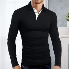 Laden Sie das Bild in den Galerie-Viewer, Langärmliges Revers-Poloshirt