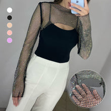 Laden Sie das Bild in den Galerie-Viewer, Französischer Netz-Sonnenschal mit Diamanten