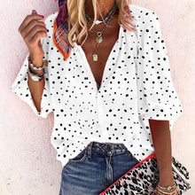 Laden Sie das Bild in den Galerie-Viewer, Lässige Tupfen-Bluse Aus Chiffon