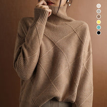 Laden Sie das Bild in den Galerie-Viewer, Einfarbiger Locker Gestrickter Pullover