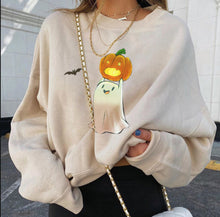 Laden Sie das Bild in den Galerie-Viewer, Halloween Kürbis Damen Sweatshirt