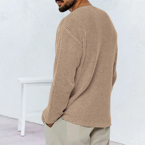 Herren V-Ausschnitt Langarm Pullover
