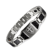 Laden Sie das Bild in den Galerie-Viewer, Kohlefaser-Magnet-Titan-Stahl-Armband