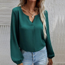 Laden Sie das Bild in den Galerie-Viewer, Einfarbiges Langärmliges Chiffonhemd