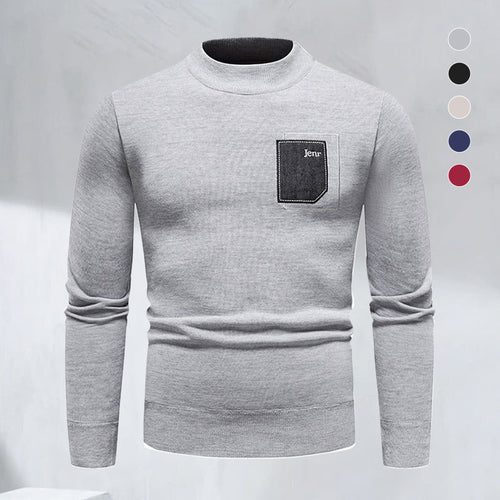 Modischer Lässiger Strickpullover mit Rundhalsausschnitt