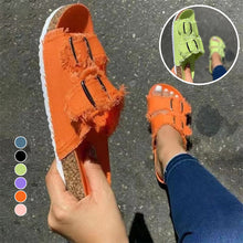 Laden Sie das Bild in den Galerie-Viewer, Sommerliche Einfarbige Sandalen Mit Schnalle