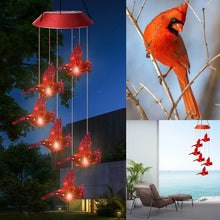 Laden Sie das Bild in den Galerie-Viewer, Solar roter- Vogel Wind Glockenspiel Licht
