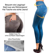Laden Sie das Bild in den Galerie-Viewer, Verdickte Elastische Fleecejeans für Damen