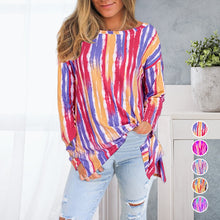 Laden Sie das Bild in den Galerie-Viewer, Lockeres Gestreiftes Langärmliges T-Shirt