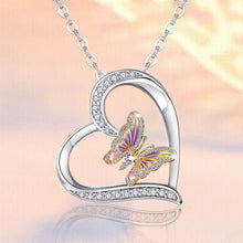 Laden Sie das Bild in den Galerie-Viewer, Damen Herz Schmetterling Diamant Halskette