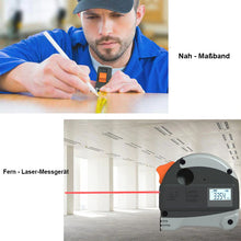 Laden Sie das Bild in den Galerie-Viewer, 2 in 1 Laser-Bandmaß Aus Edelstahl