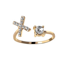 Laden Sie das Bild in den Galerie-Viewer, A-Z Buchstabe Gold Metall Einstellbarer Ring