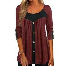 Laden Sie das Bild in den Galerie-Viewer, Langarm-Stretch-T-Shirt mit Rundhalsausschnitt