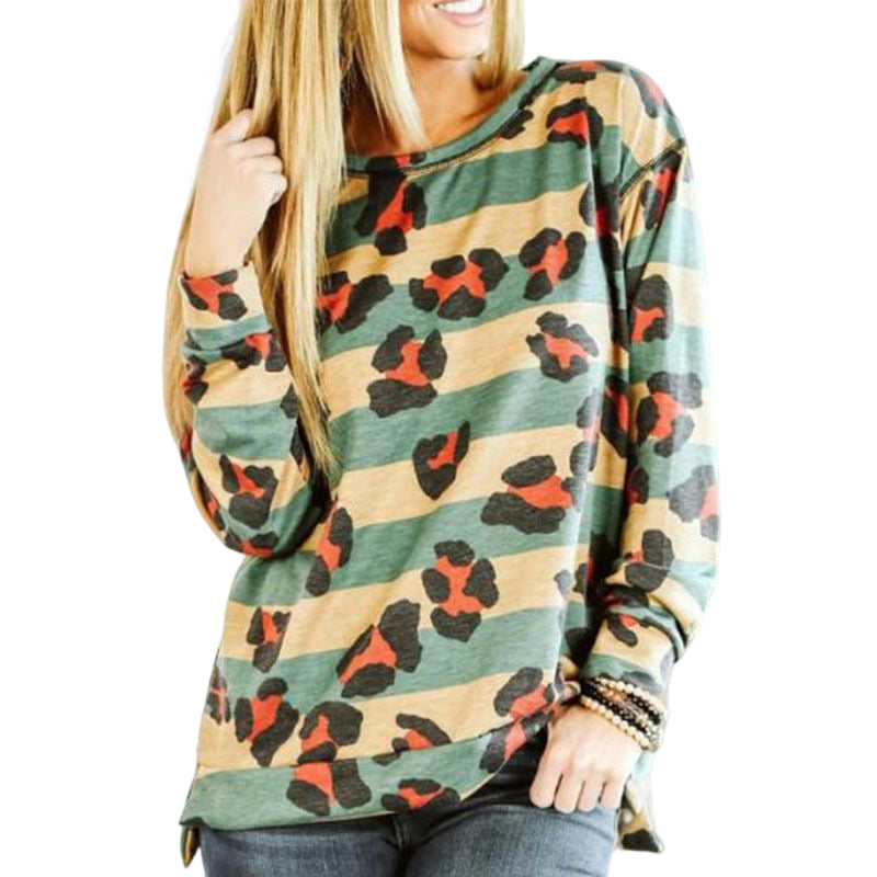 Lockeres Gestreiftes T-Shirt mit Rundhalsausschnitt