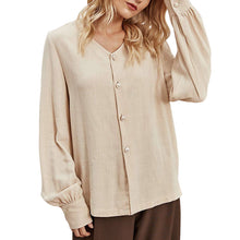 Laden Sie das Bild in den Galerie-Viewer, Einreihiges Lockeres Damenhemd