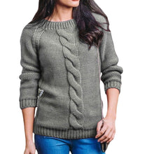 Laden Sie das Bild in den Galerie-Viewer, Damen Strickpullover mit Rundhalsausschnitt