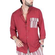 Laden Sie das Bild in den Galerie-Viewer, Herren Sommerliches Freizeithemd mit Kontrastfarbe und Revers