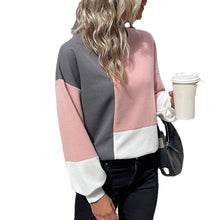 Laden Sie das Bild in den Galerie-Viewer, Gestrickter Sweatshirt mit Farbblock