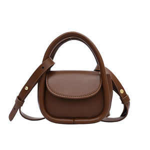 Mini-Kopfhörertasche aus einfarbigem Leder