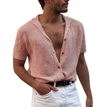 Laden Sie das Bild in den Galerie-Viewer, Herren Sommer dünnes lockeres Poloshirt