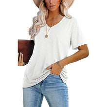 Laden Sie das Bild in den Galerie-Viewer, Modisches Lässiges T-Shirt Mit V-Ausschnitt Für Damen