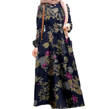 Laden Sie das Bild in den Galerie-Viewer, Neues Langes Kleid Mit Vintage-Print