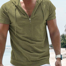 Laden Sie das Bild in den Galerie-Viewer, Sommer Herren Sport-T-Shirt mit Kapuze